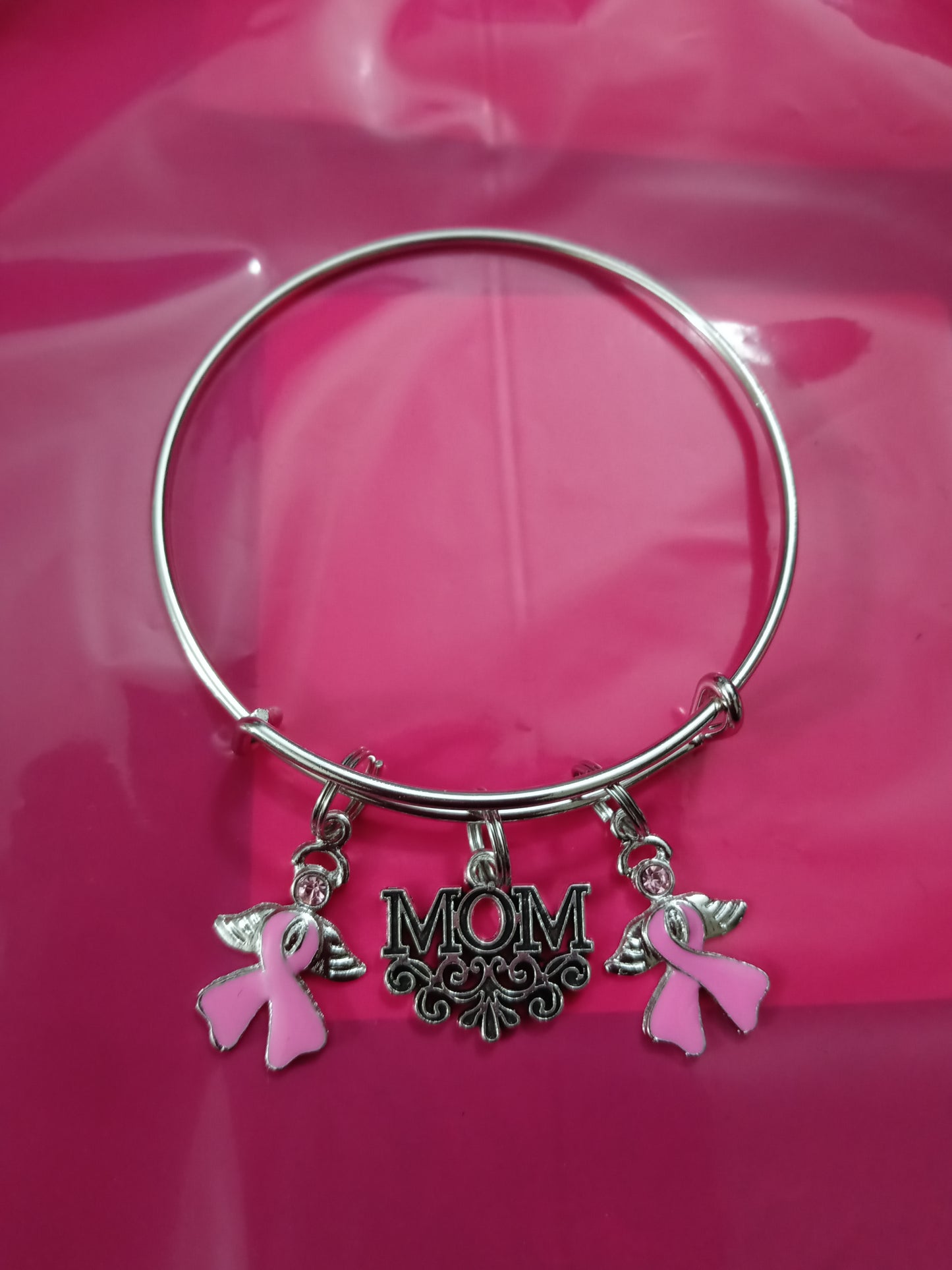 Customize Mom Breast Cancer Bracelet