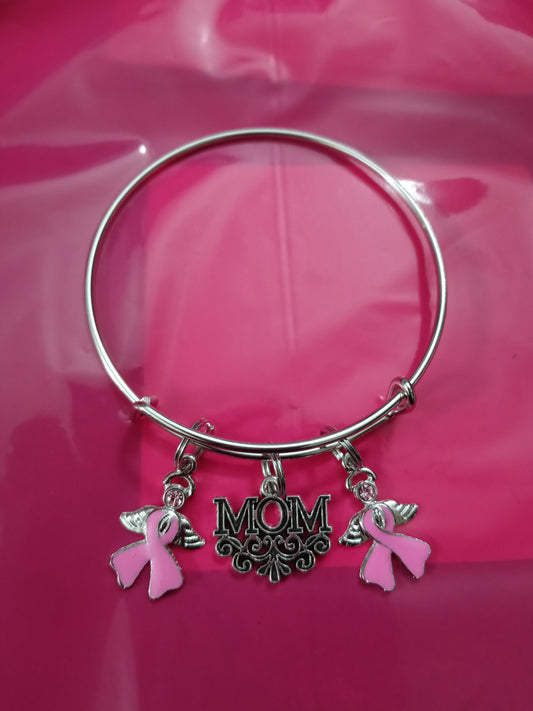 Customize Mom Breast Cancer Bracelet