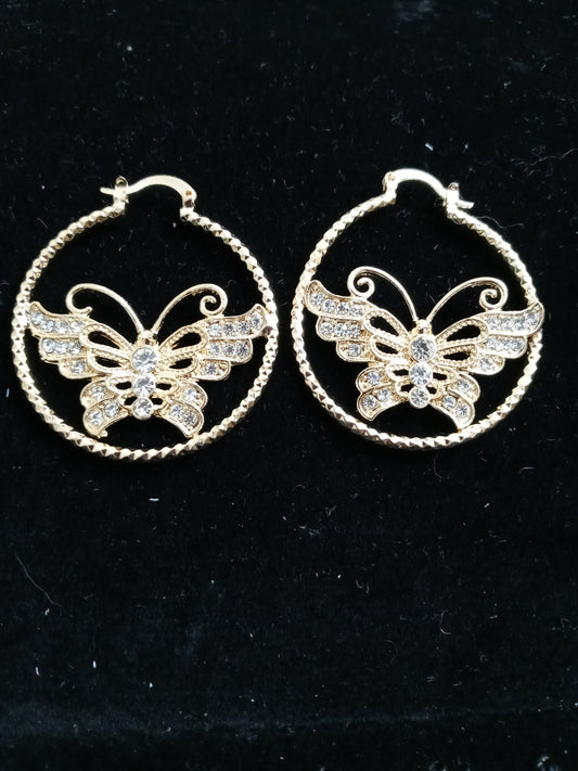 Gold Butterfly Hoop 4