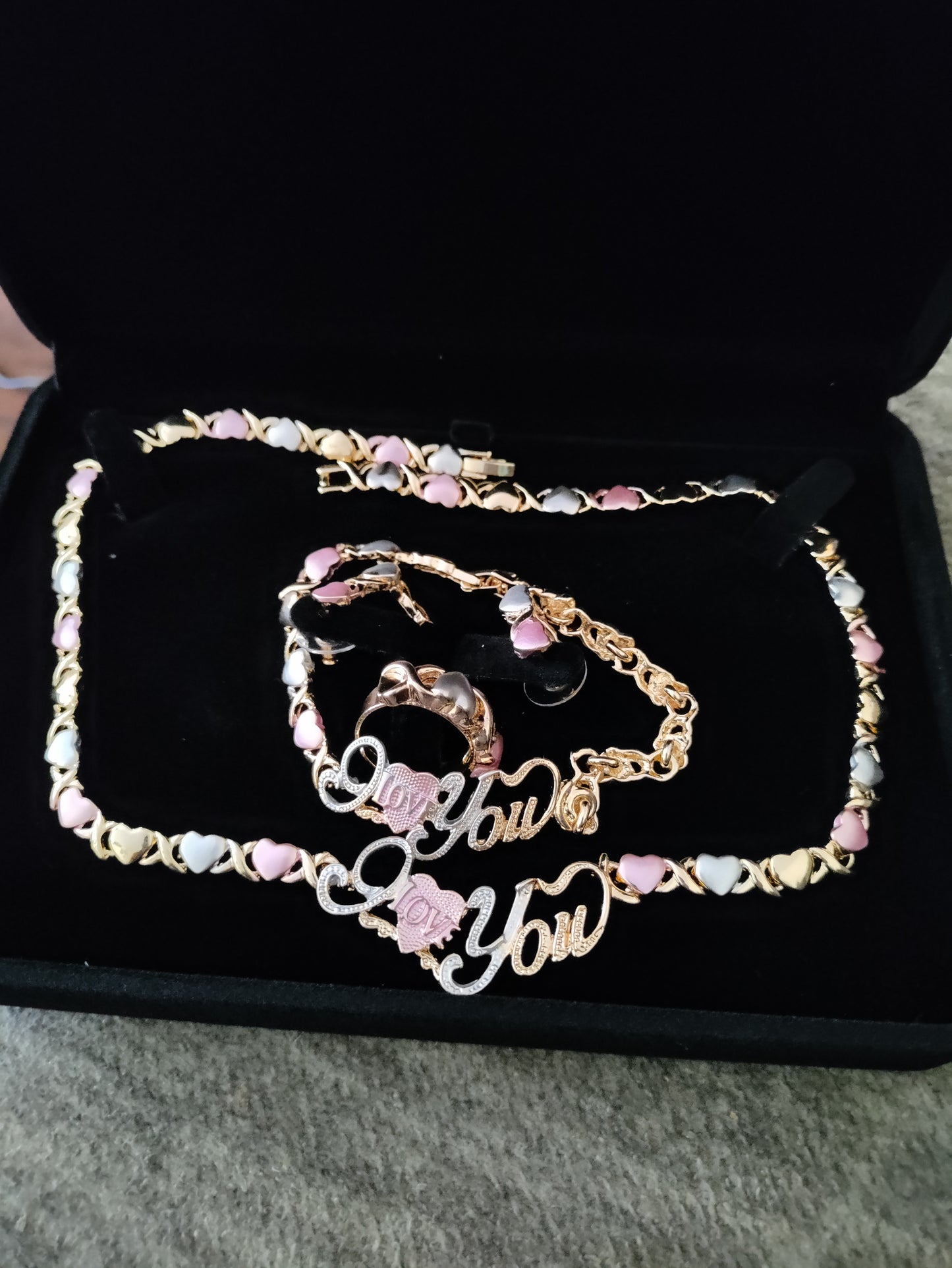 Pink,Gold, & Silver I Love You Set